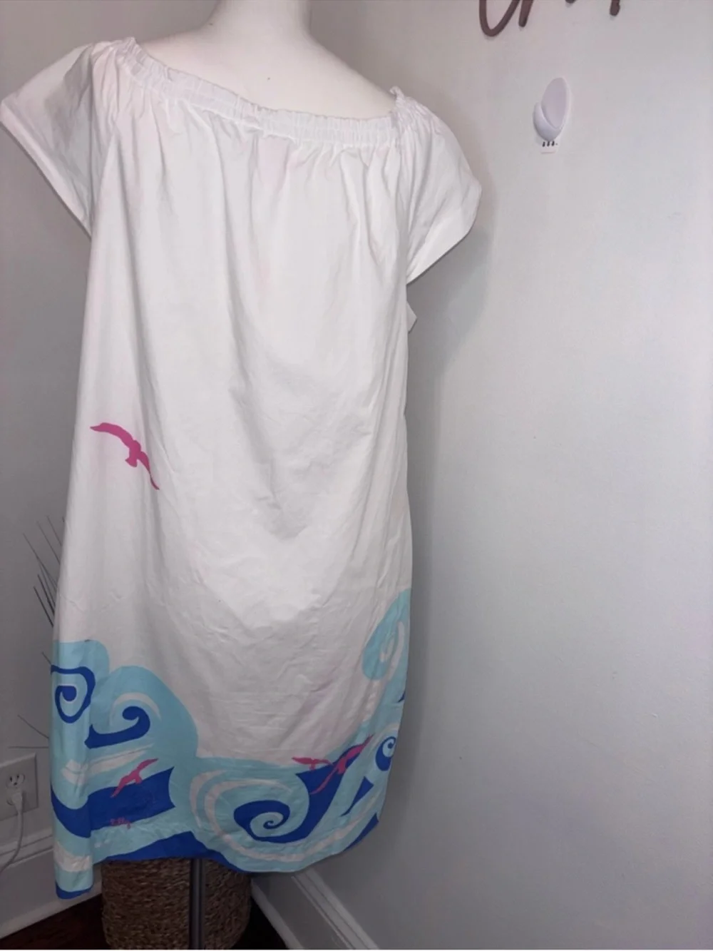 Lilly Pulitzer Lilly’s Gulls Bellevue Blue Cara Dress Wave Print Large - Picture 7 of 13